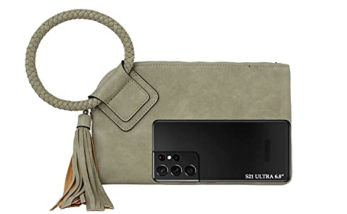 Womens Clutch Purse Wristlet Wallet Evening w/Hand Strap Casual Formal Vegan Leather - Metro Muse