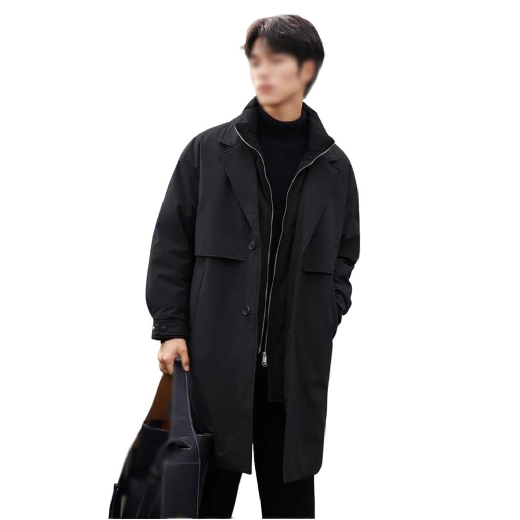 AFPSDLFJDLS Fake Two Thick Down Jacket Men's Autumn And Winter Warm Trend Coat In The Long