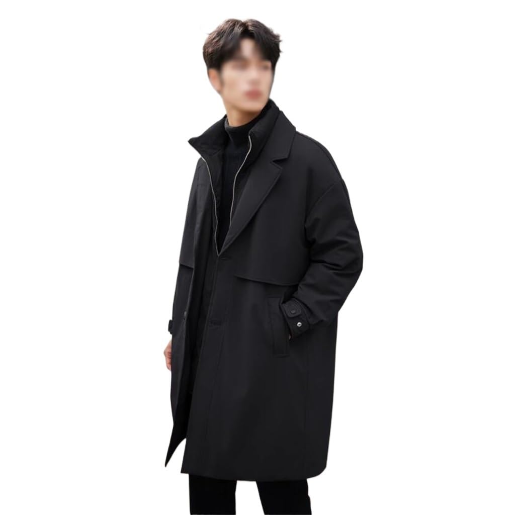 AFPSDLFJDLS Fake Two Thick Down Jacket Men's Autumn And Winter Warm Trend Coat In The Long