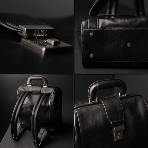 Time Resistance Leather Backpack Travel Bag Carry On Business Canvas Rucksack Unisex