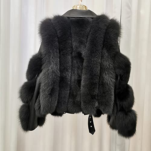 FMOPQ Women's Short Locomotive Coat One-Piece Women's Jacket Suit Collar Leather Short Coat (Colour: A Size: L Code) (A M Code)