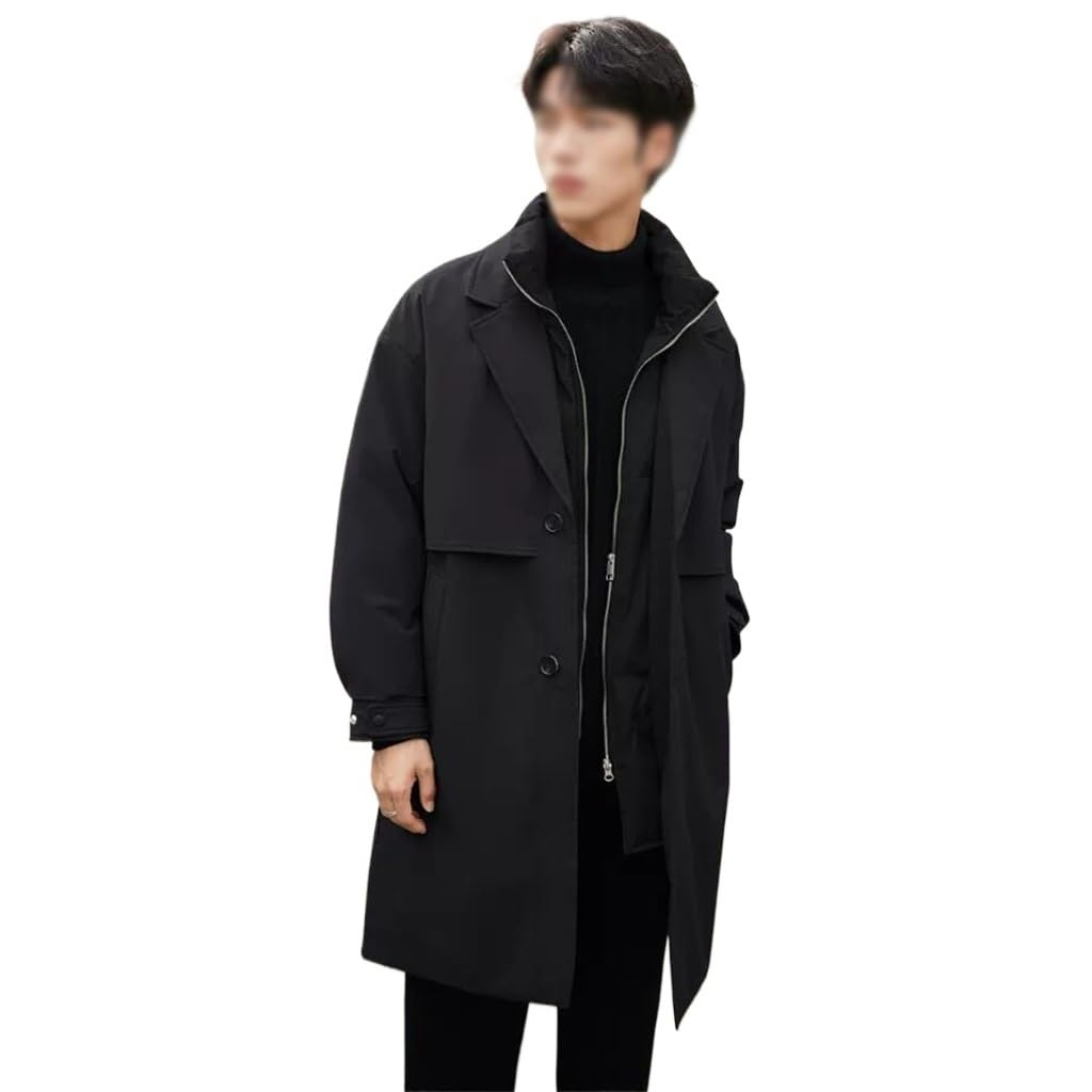 AFPSDLFJDLS Fake Two Thick Down Jacket Men's Autumn And Winter Warm Trend Coat In The Long