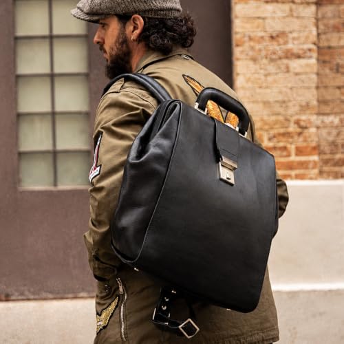 Time Resistance Leather Backpack Travel Bag Carry On Business Canvas Rucksack Unisex