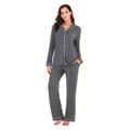 HHHJQFAAT Autumn Pajamas for Women Long Sleeve Sleepwear Loungewear Set Pjama in Winter in Women's Pajama Sets (Dark Grey 2X)