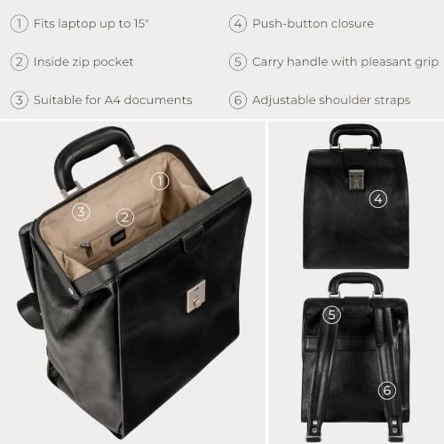 Time Resistance Leather Backpack Travel Bag Carry On Business Canvas Rucksack Unisex