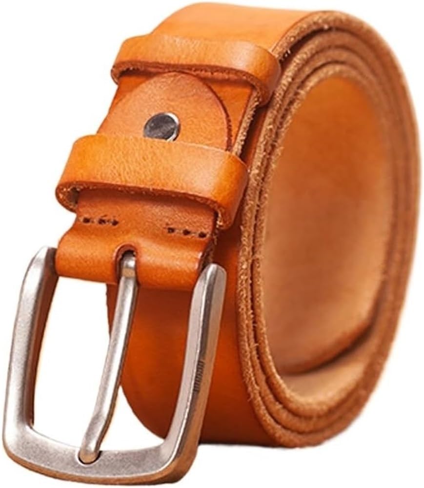 HBNCFTI Needle Buckle Mens Belt Genuine Leather Classic Dress Strap for Formal and Casual Wear