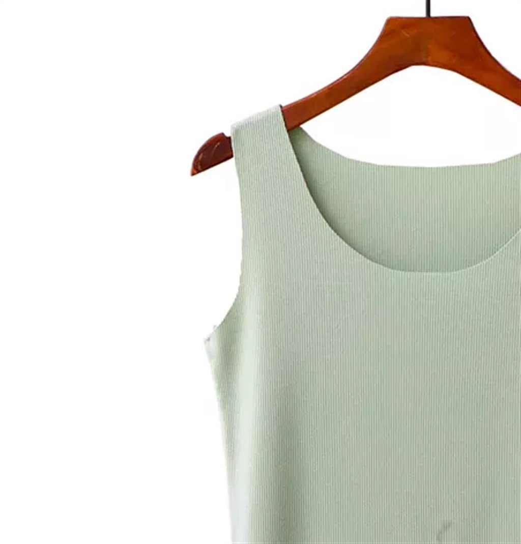 Basic Tee Tops Women Sleeveless Tank Casual T Shirt Vest Seamless Sexy Cool Clothing(2X-Lcode) Gray