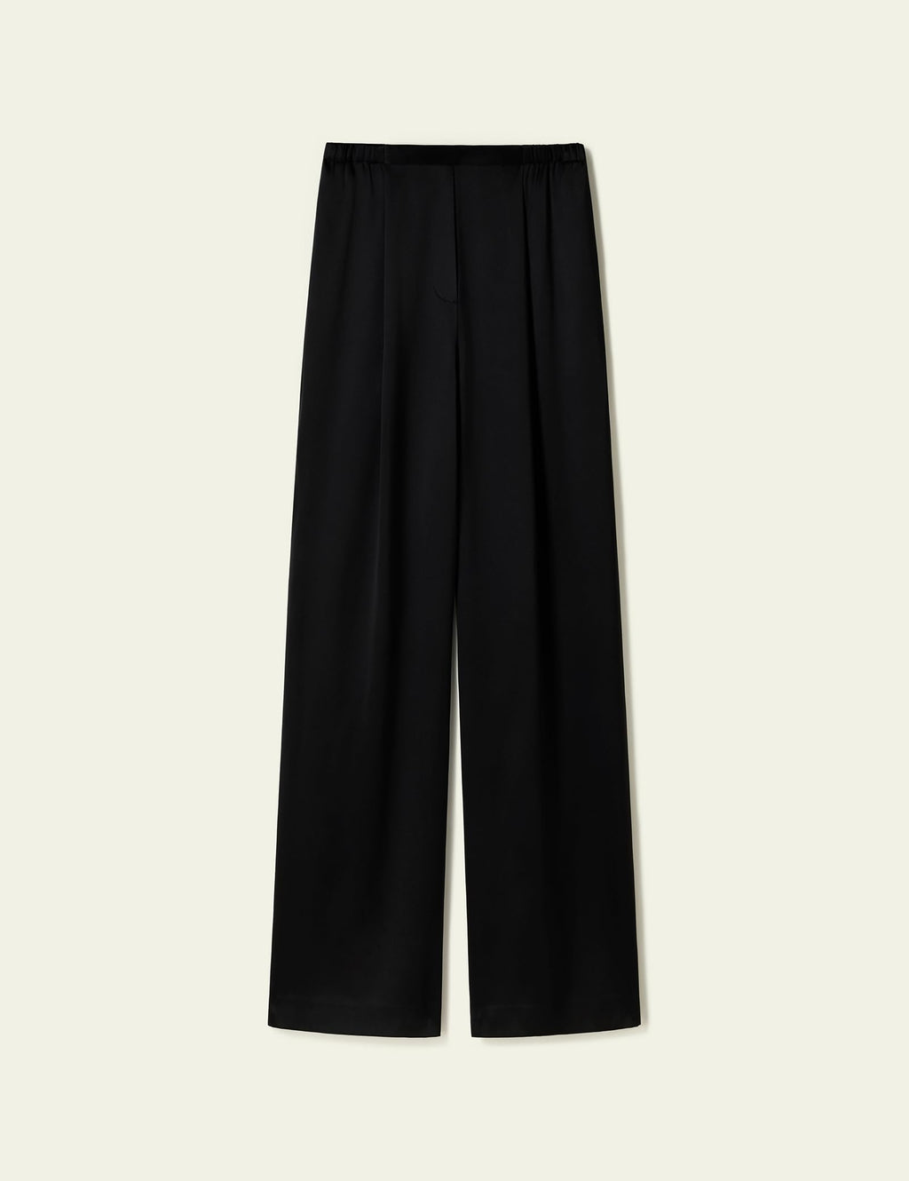 LilySilk Women Silk Pants Double Faced Satin Straight Leg Low Rise Elastic Waistband Slip On Trousers