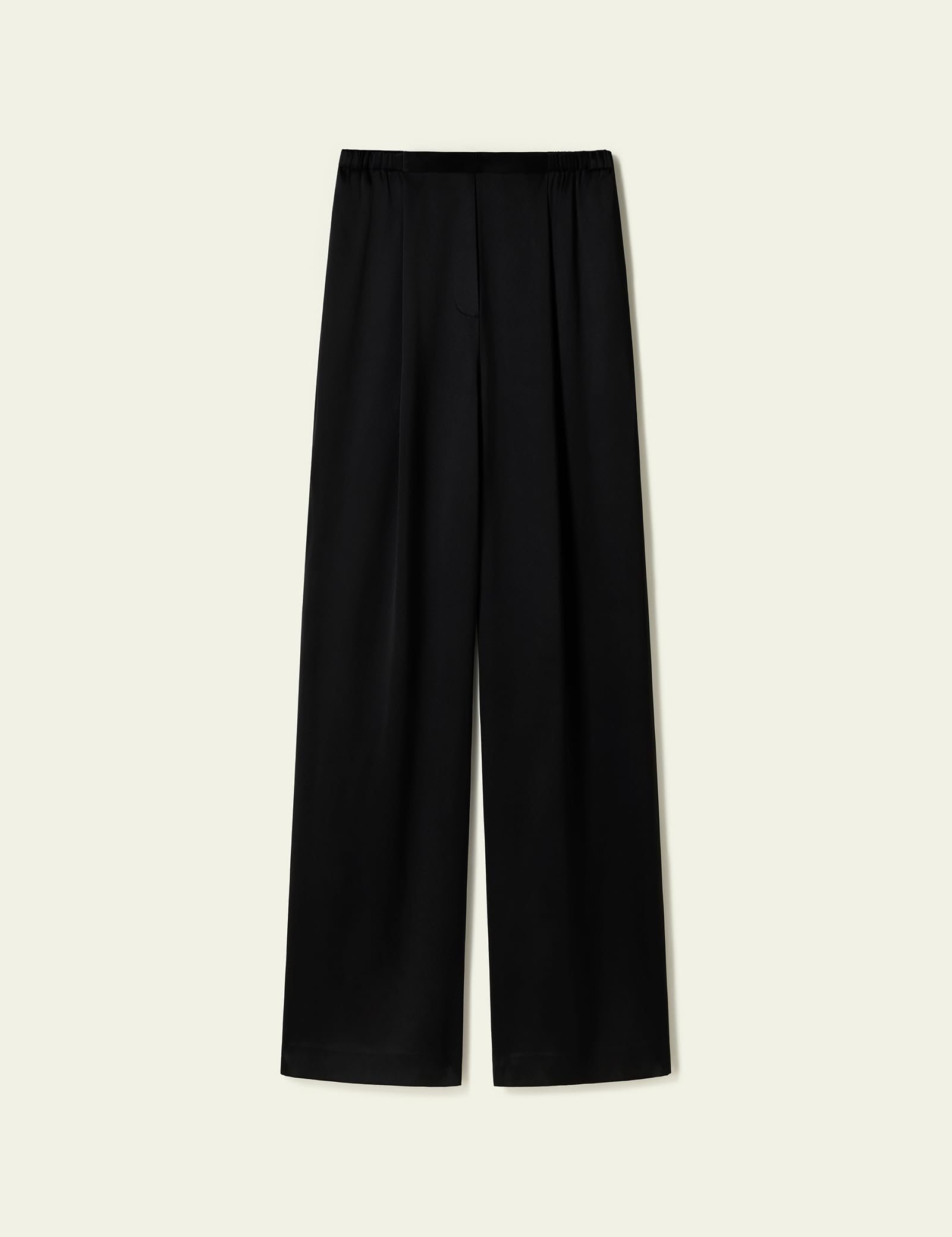LilySilk Women Silk Pants Double Faced Satin Straight Leg Low Rise Elastic Waistband Slip On Trousers