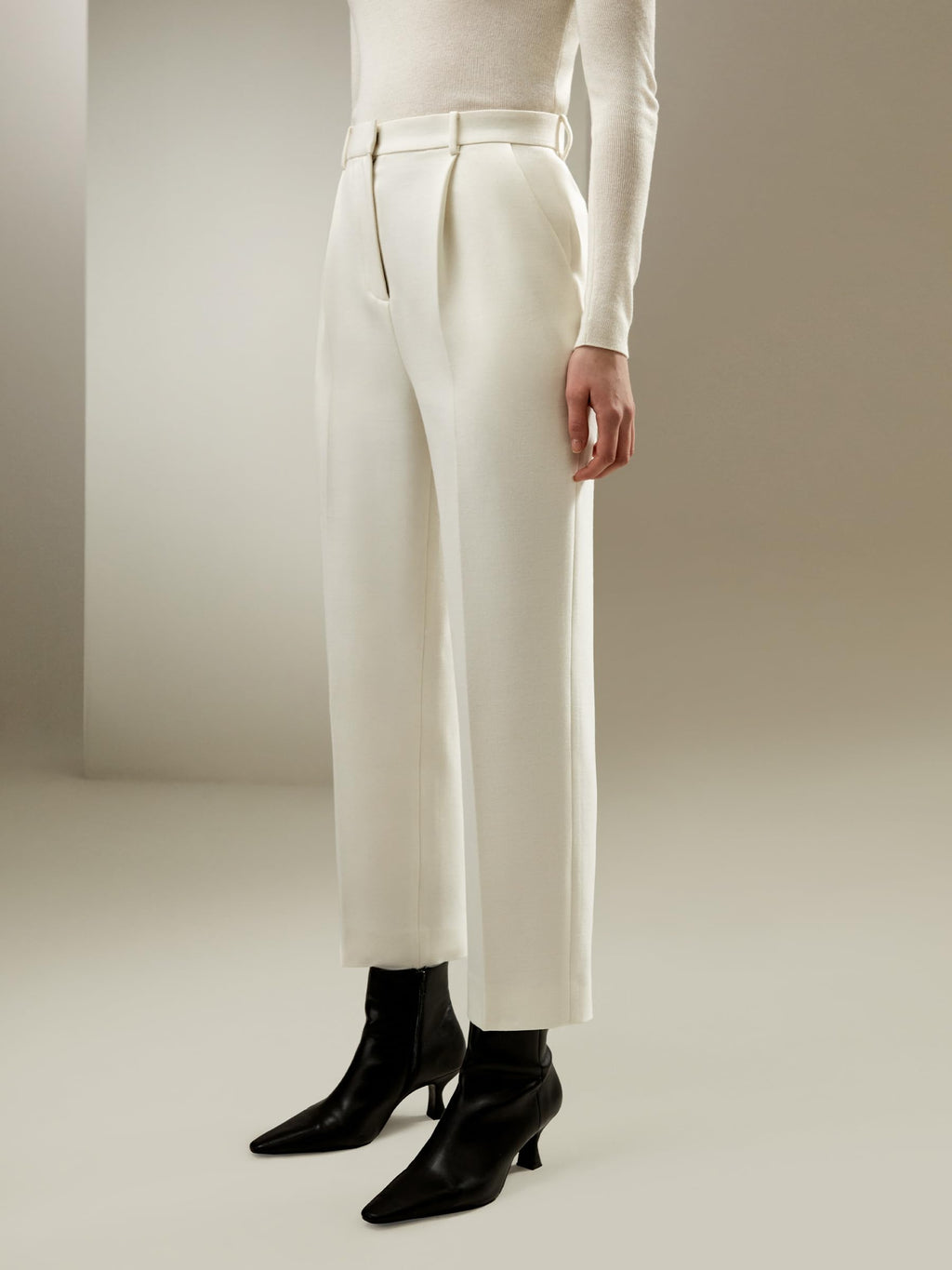 LilySilk Womens Wool Trouser for Winter Ladies Medium Rise Suit Pants Front Pleats Full Length Bottom Business Vacation