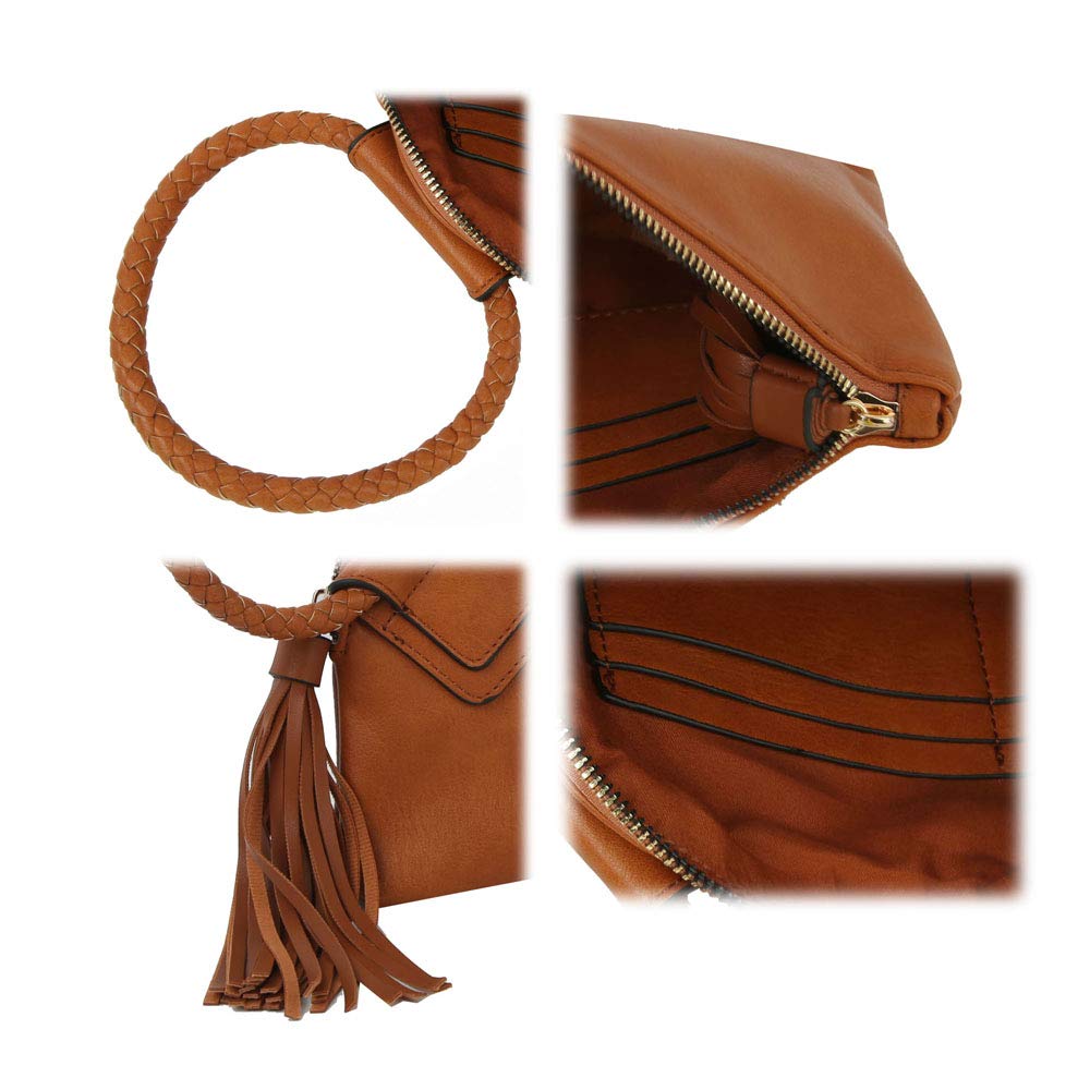 Womens Clutch Purse Wristlet Wallet Evening w/Hand Strap Casual Formal Vegan Leather - Metro Muse