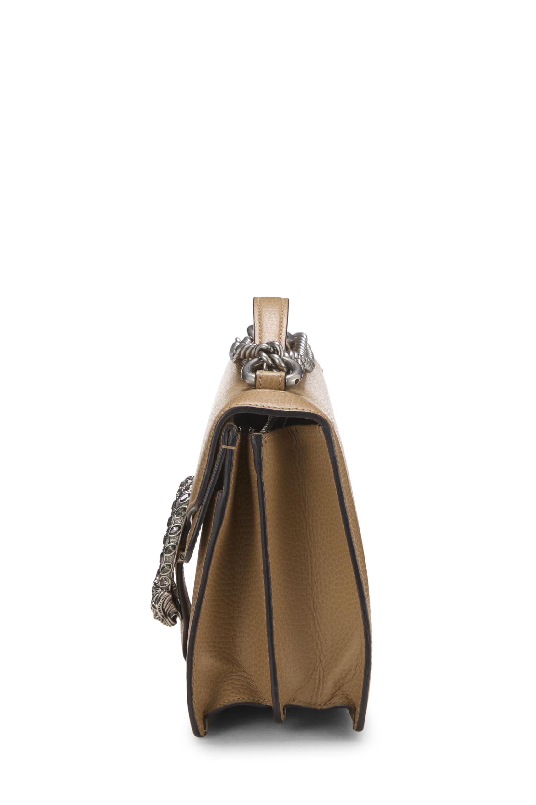 Gucci Pre-Loved Dionysus Small Beige Leather Shoulder Bag