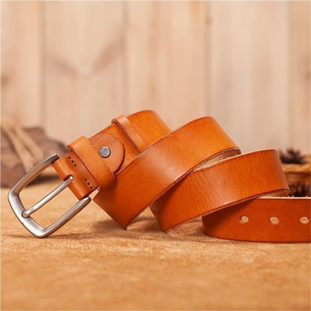 HBNCFTI Needle Buckle Mens Belt Genuine Leather Classic Dress Strap for Formal and Casual Wear