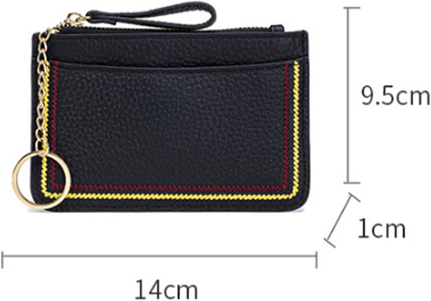 Card Wallets Portable Genuine Leather Coin Purse Business ID Credit Badge Holder Wallet Keychain Bus Cards Cover