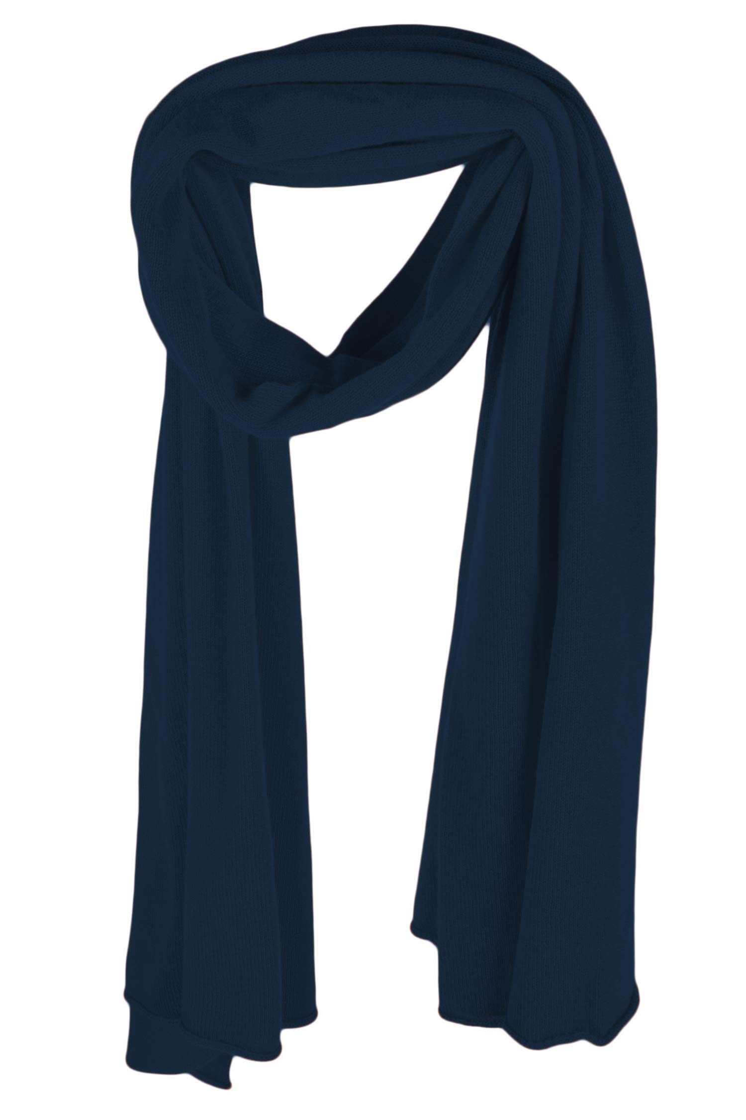 Love Cashmere Women's 100% Cashmere Wrap Scarf, Navy Blue