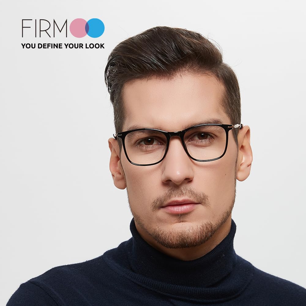 Firmoo Blue Light Reading Glasses, Square TR90 & Metal Frame