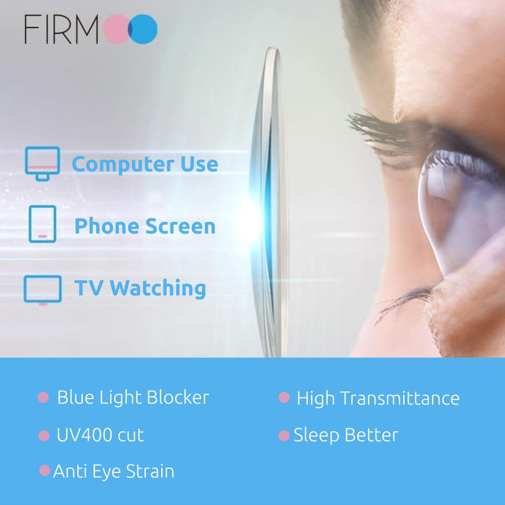 Firmoo Blue Light Reading Glasses, Square TR90 & Metal Frame