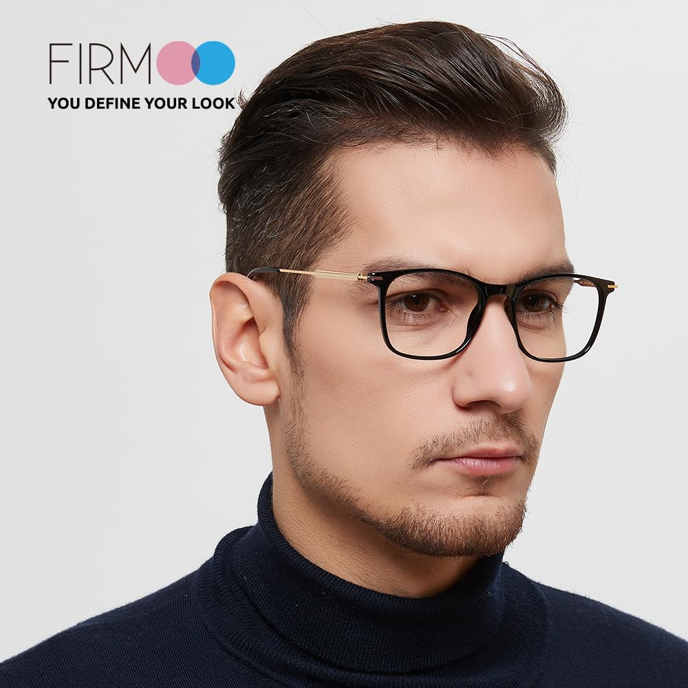 Firmoo Blue Light Reading Glasses, Square TR90 & Metal Frame