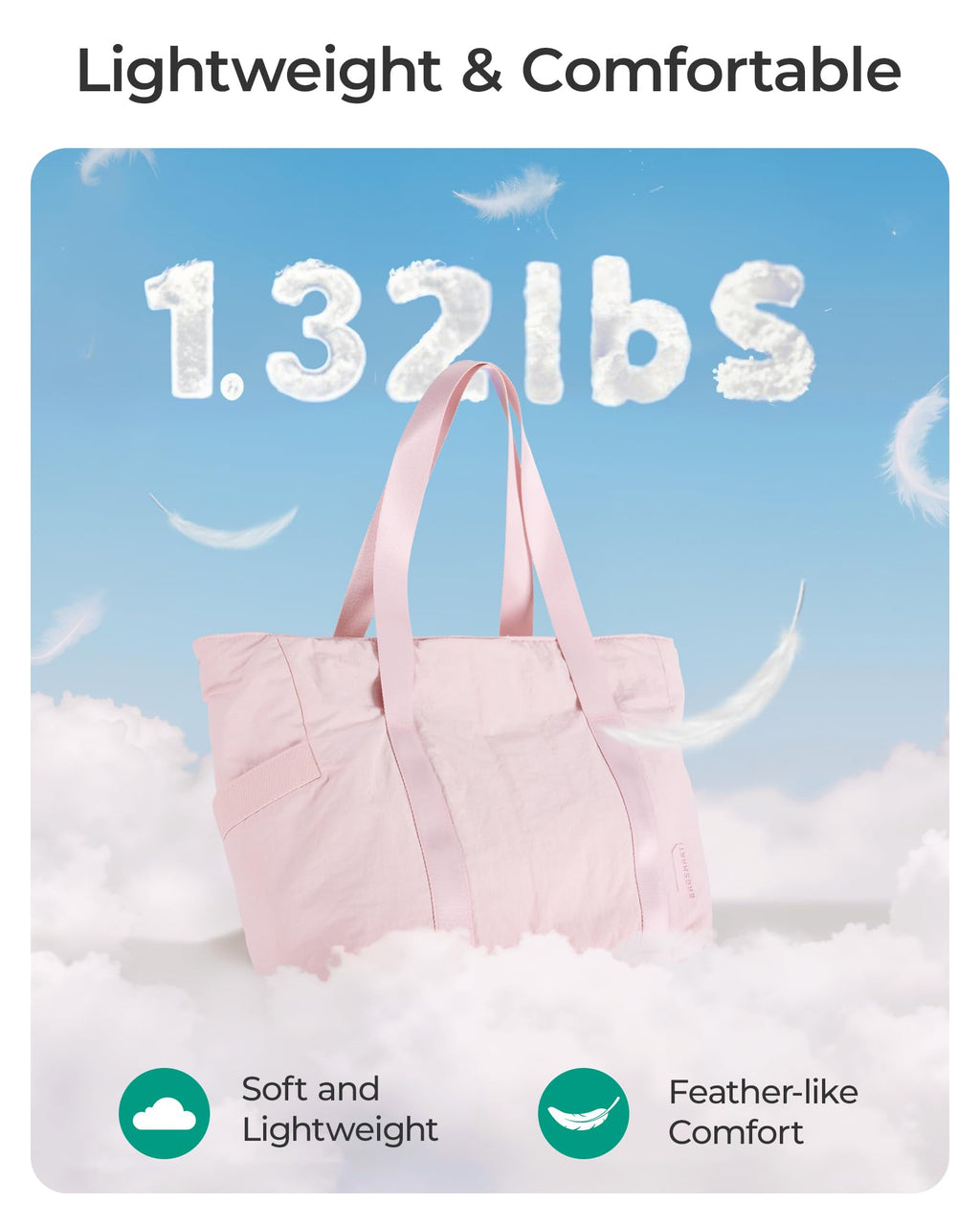 BAGSMART Tote Bag for Women, Tote Bag with Zipper Work Tote with Compartments Nurse Shoulder Hanbag for Travel, Gym