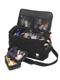ZUCA MakeUp Artist Shoulder Bag w/Durable Utility Pouch Combo, MakeUp Organizer Bag -Lightweight,Versatile Multi-Compartment Design For Cosmetic Organization,Ideal For Travel & Makeup Sessions, Black