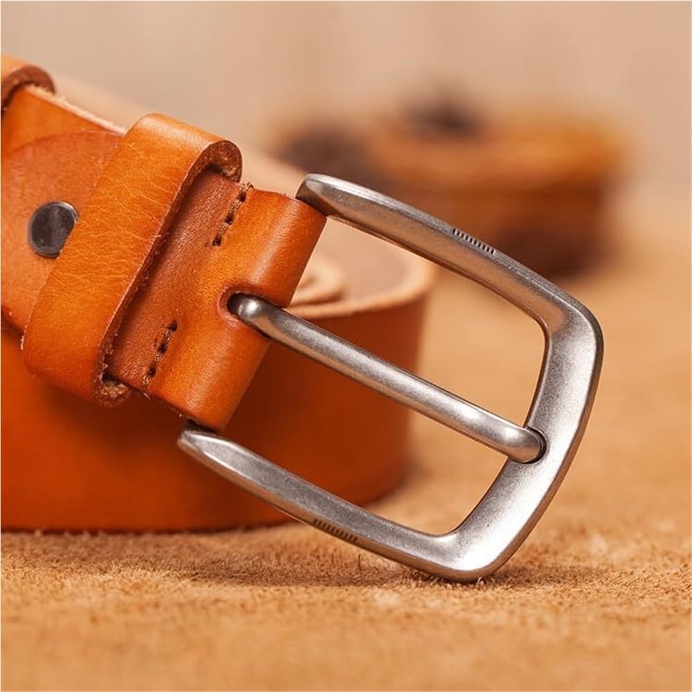 HBNCFTI Needle Buckle Mens Belt Genuine Leather Classic Dress Strap for Formal and Casual Wear