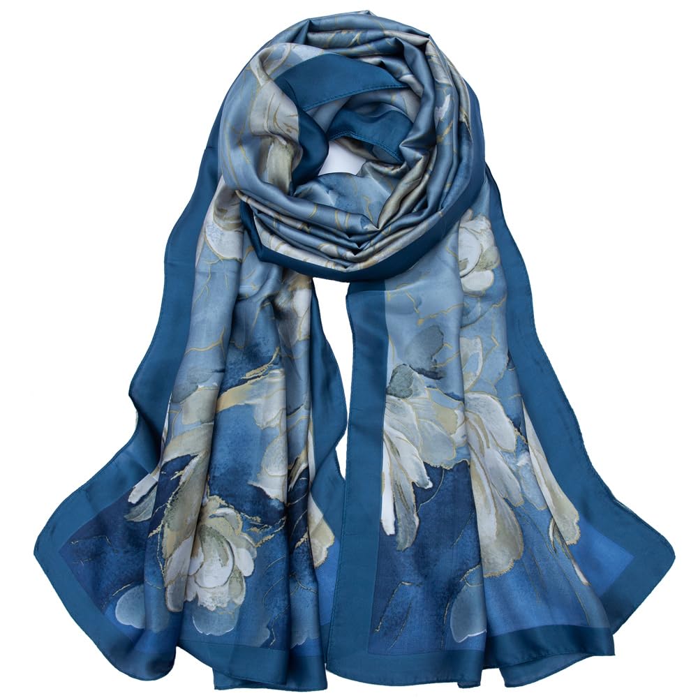 Silk Satin Large Hair Wrap & Neck Scarf for Women