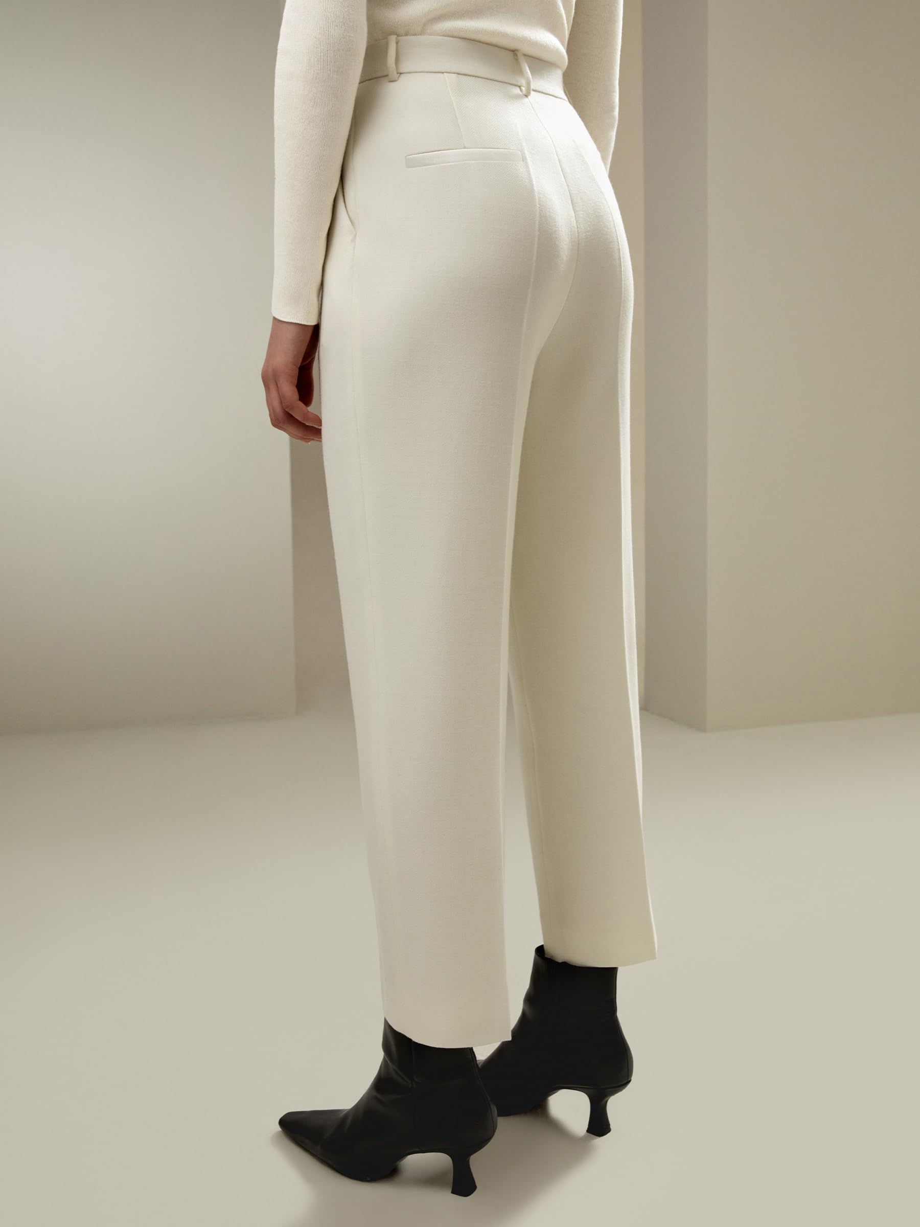 LilySilk Womens Wool Trouser for Winter Ladies Medium Rise Suit Pants Front Pleats Full Length Bottom Business Vacation