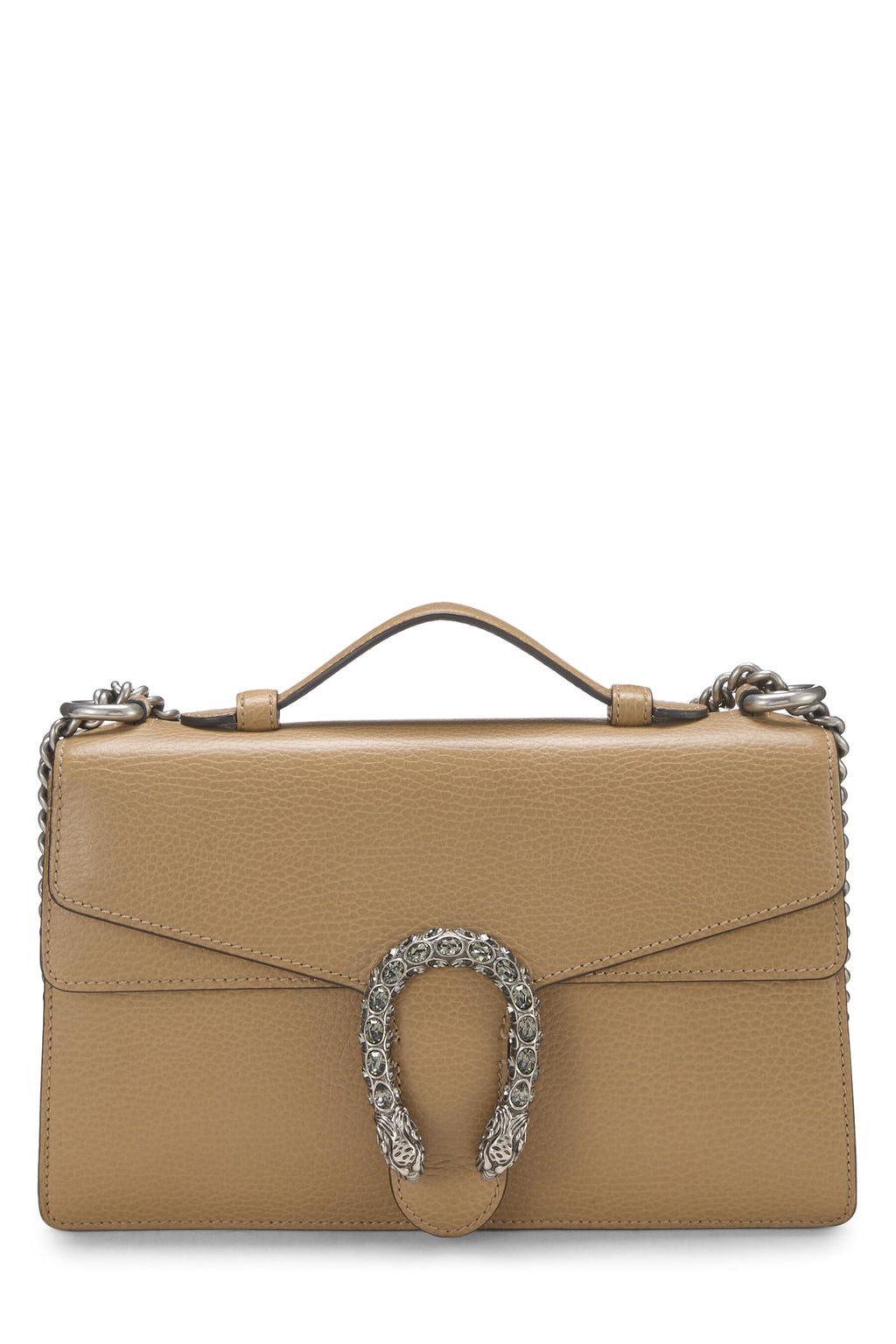 Gucci Pre-Loved Dionysus Small Beige Leather Shoulder Bag