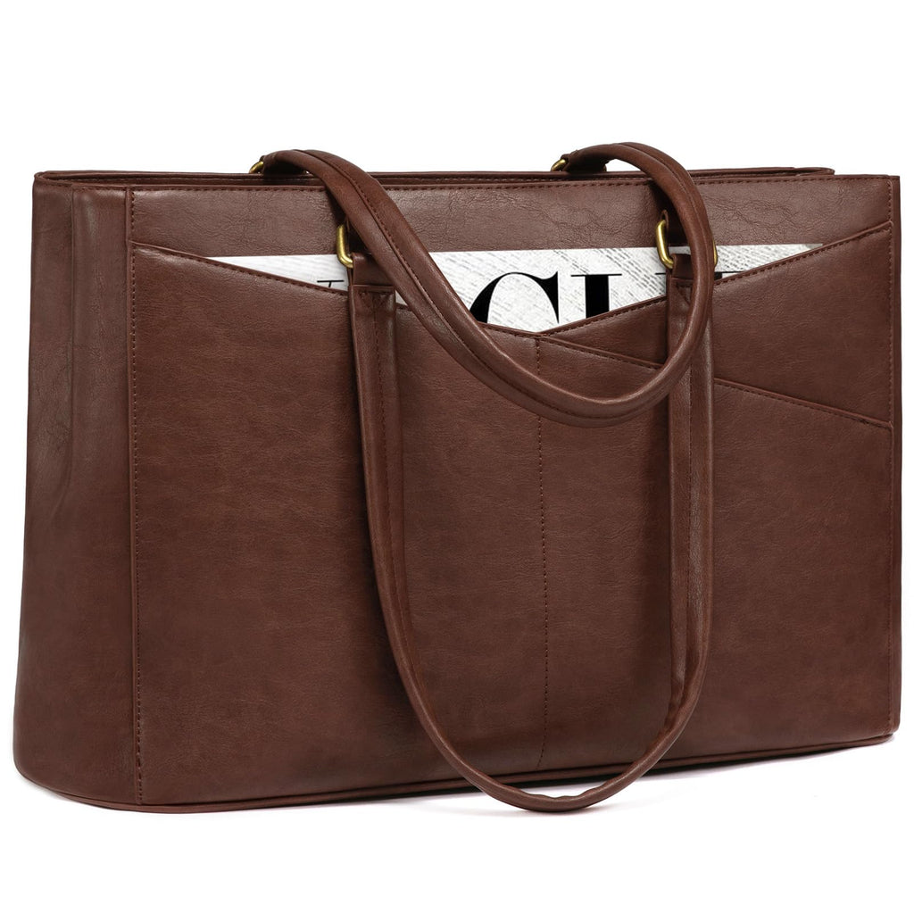 LOVEVOOK Laptop Tote Bag for Women,Leather Work Computer Briefcase Bag