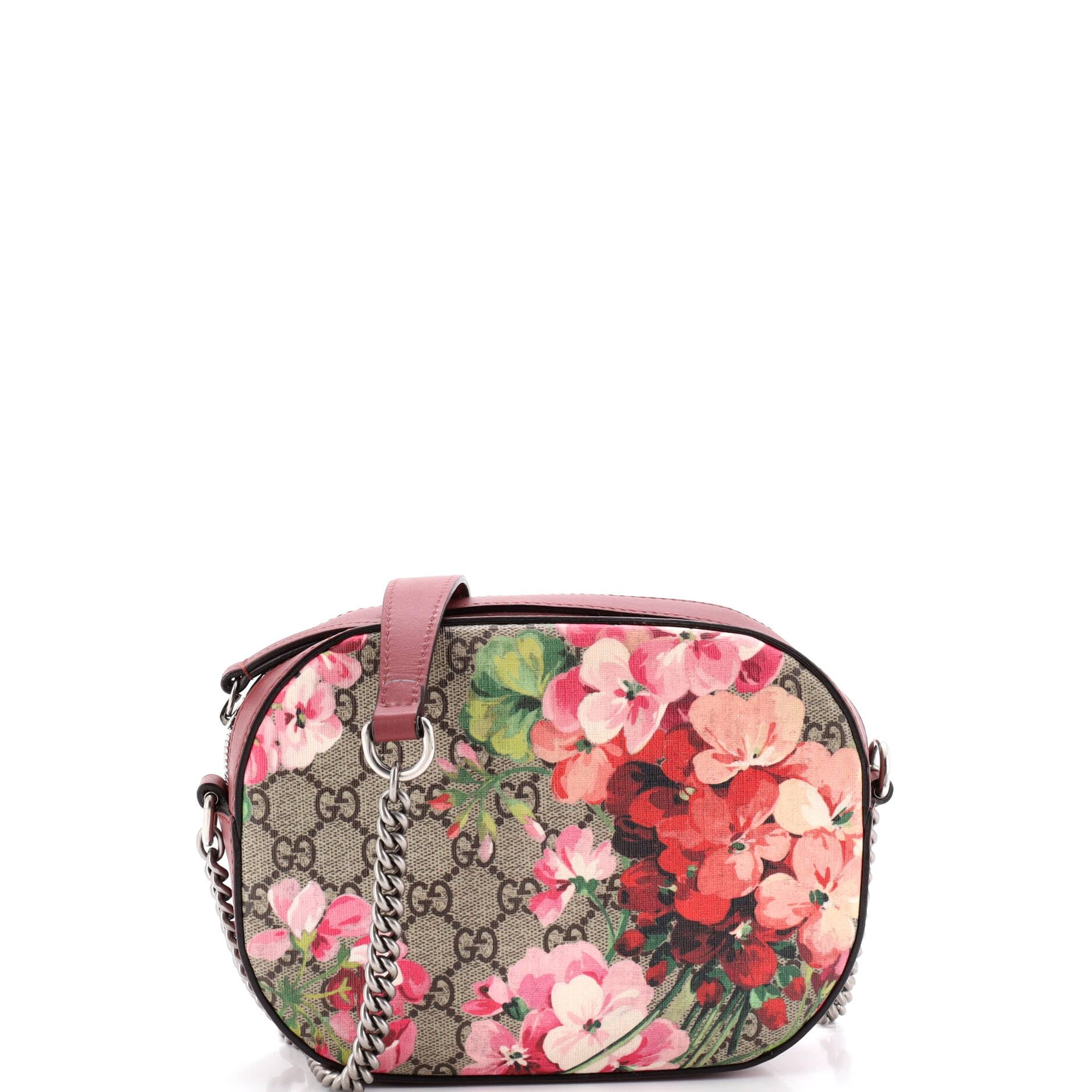 Gucci, Pre-Loved Chain Crossbody Bag Blooms Print GG Coated Canvas Mini, Print