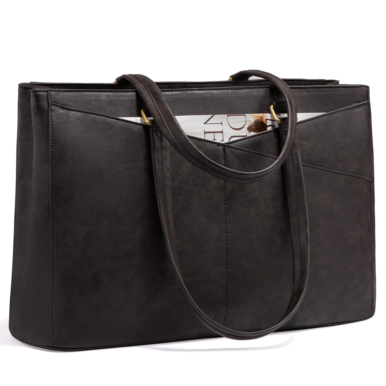 LOVEVOOK Laptop Tote Bag for Women,Leather Work Computer Briefcase Bag