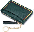 Card Wallets Portable Genuine Leather Coin Purse Business ID Credit Badge Holder Wallet Keychain Bus Cards Cover