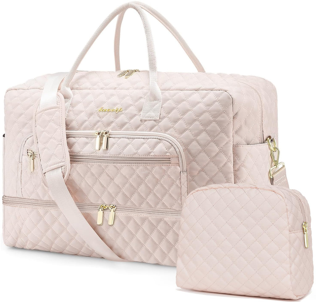 Large Women Travel Duffle Bag - Carry on Overnight Bags Weekend Travel Duffel Tote Bag with Wet Pocket Toiletry Weekender
