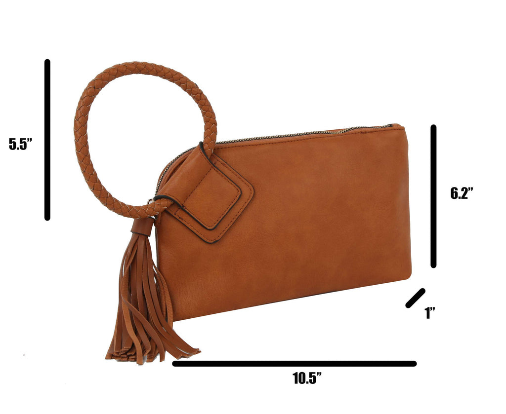 Womens Clutch Purse Wristlet Wallet Evening w/Hand Strap Casual Formal Vegan Leather - Metro Muse