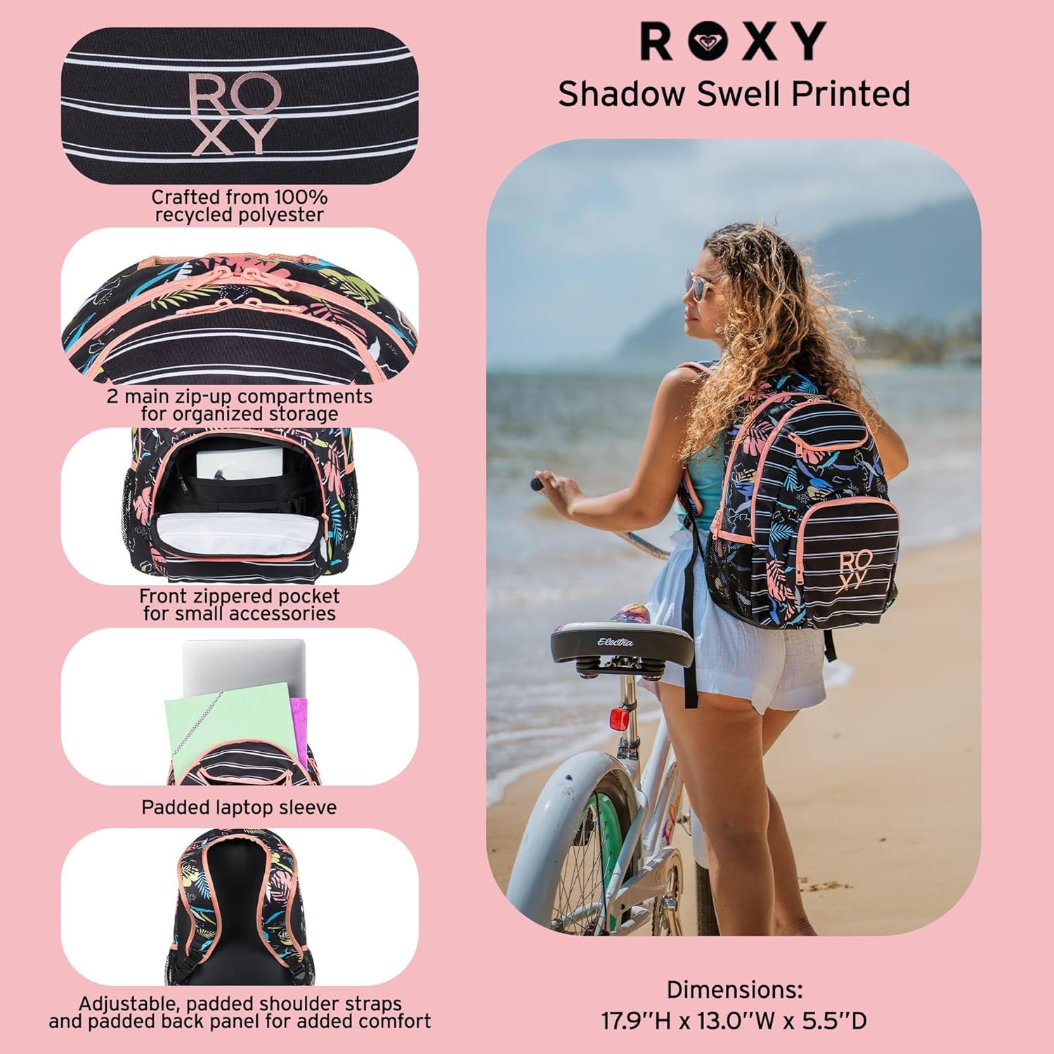 Roxy Women’s Shadow Swell 24L Medium Backpack