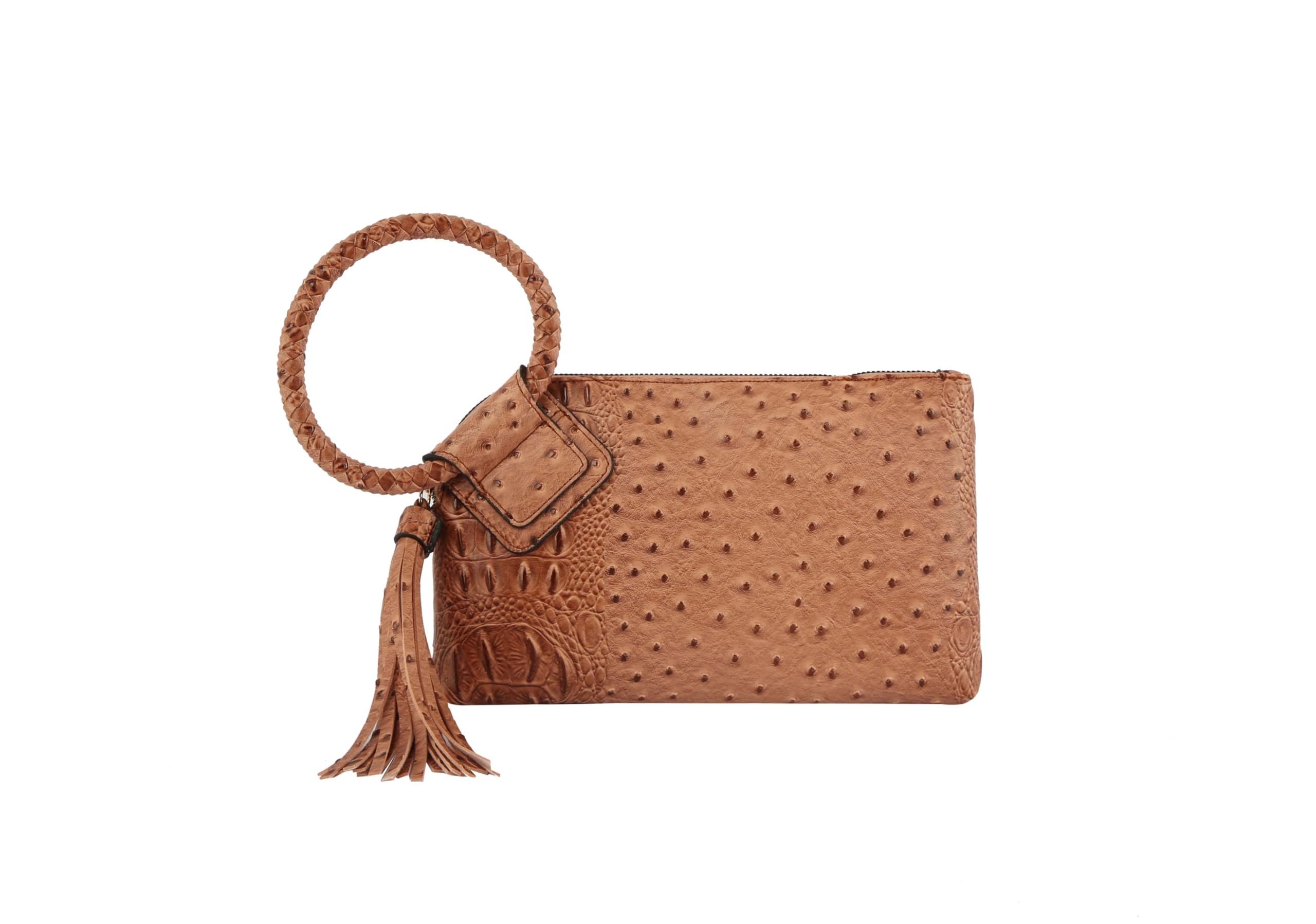 Womens Clutch Purse Wristlet Wallet Evening w/Hand Strap Casual Formal Vegan Leather - Metro Muse