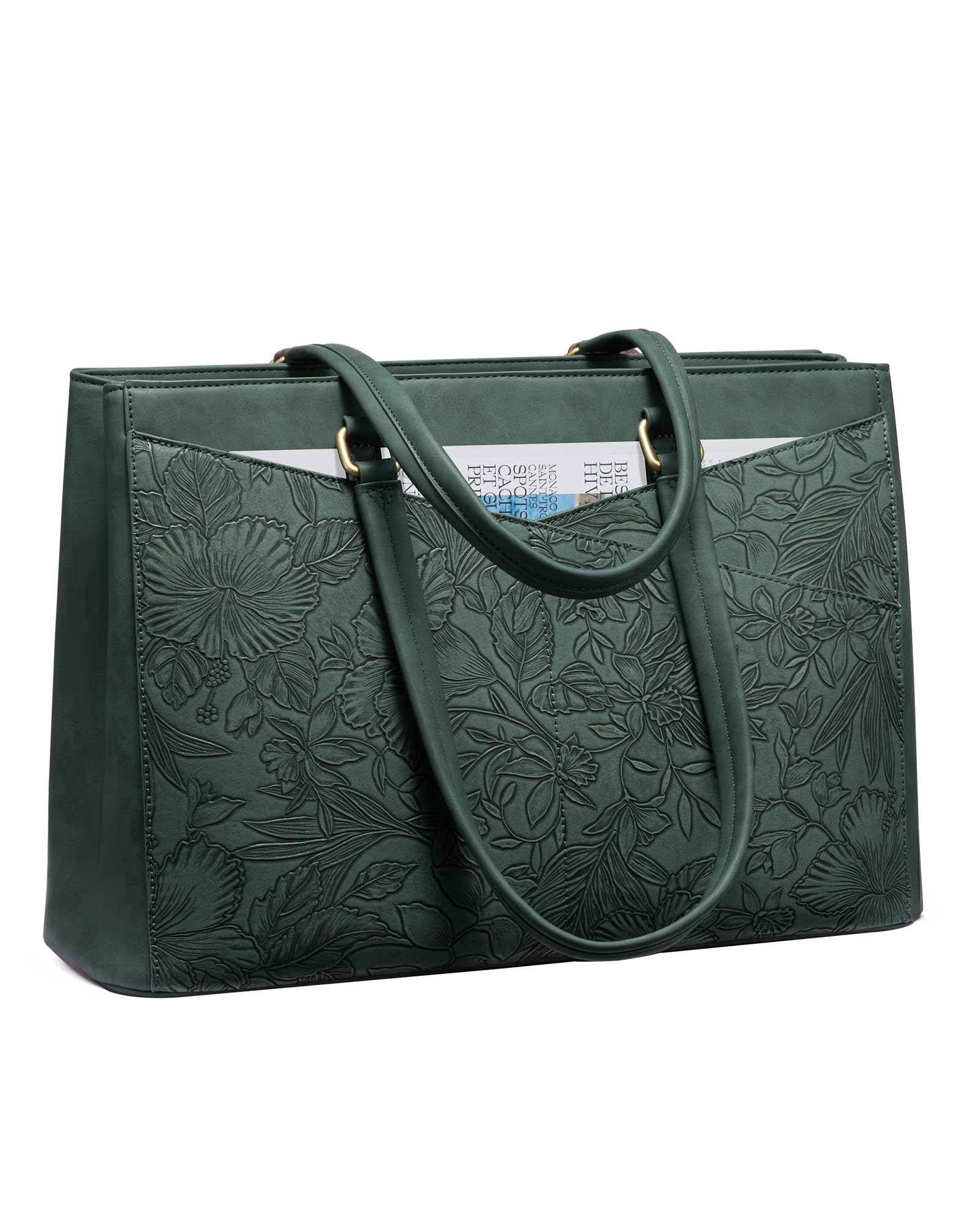 LOVEVOOK Laptop Tote Bag for Women,Leather Work Computer Briefcase Bag