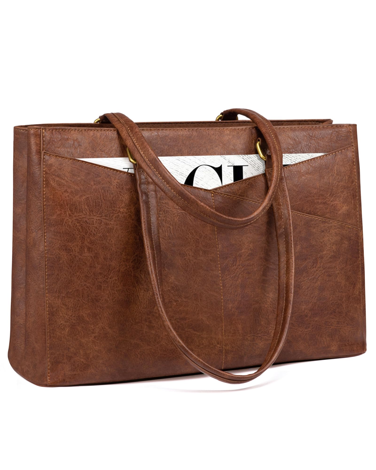 LOVEVOOK Laptop Tote Bag for Women,Leather Work Computer Briefcase Bag