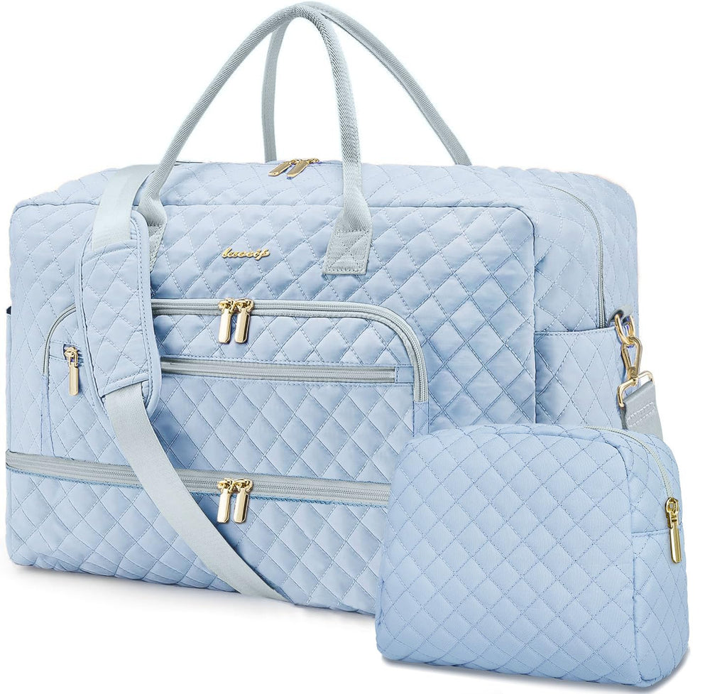 Large Women Travel Duffle Bag - Carry on Overnight Bags Weekend Travel Duffel Tote Bag with Wet Pocket Toiletry Weekender