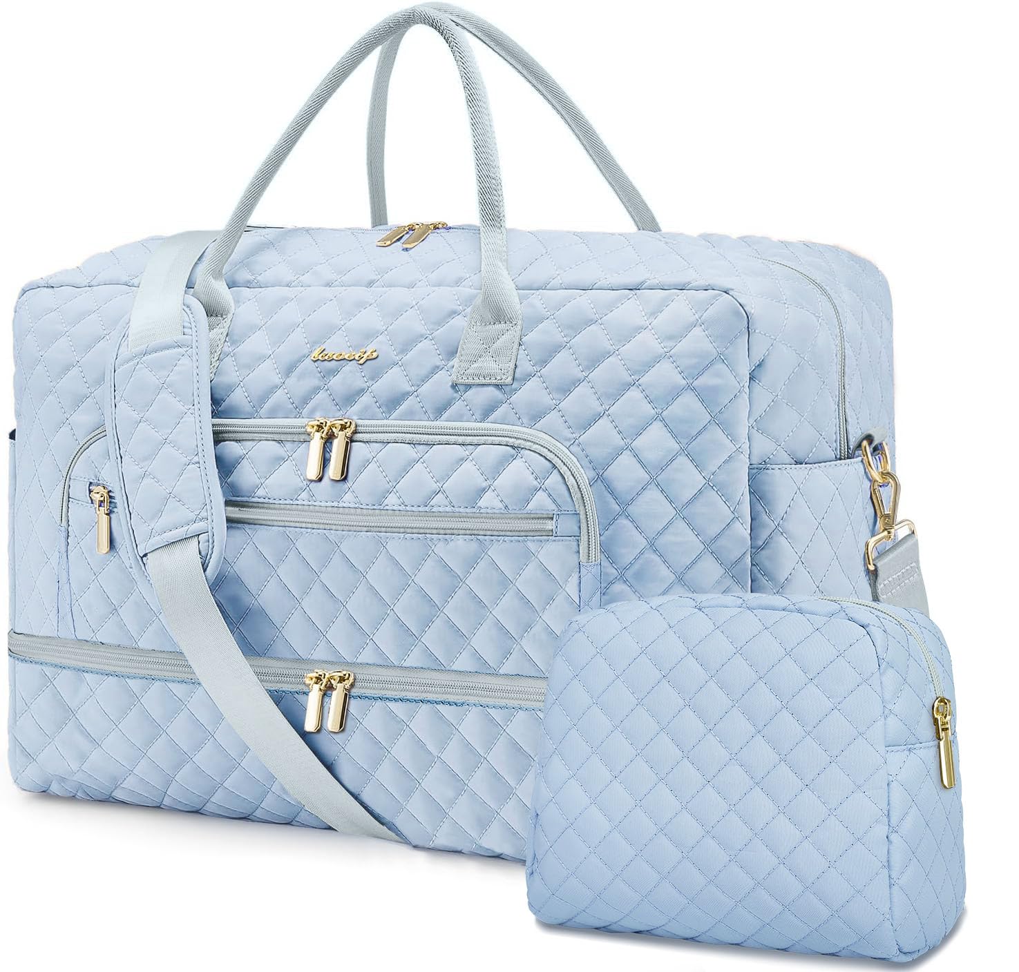 Large Women Travel Duffle Bag - Carry on Overnight Bags Weekend Travel Duffel Tote Bag with Wet Pocket Toiletry Weekender
