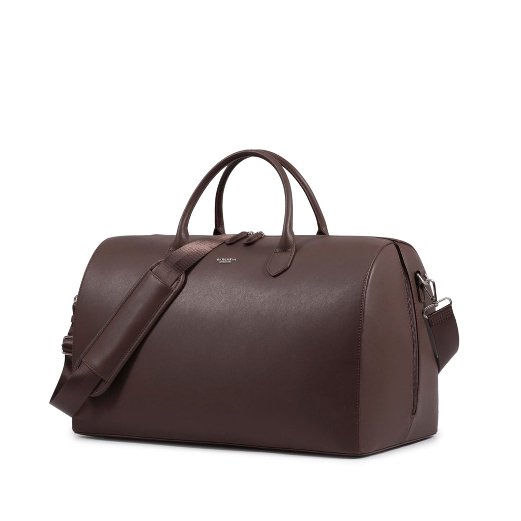 Voyage Genuine Leather Weekender Duffel Bag (Brown) Carlheim