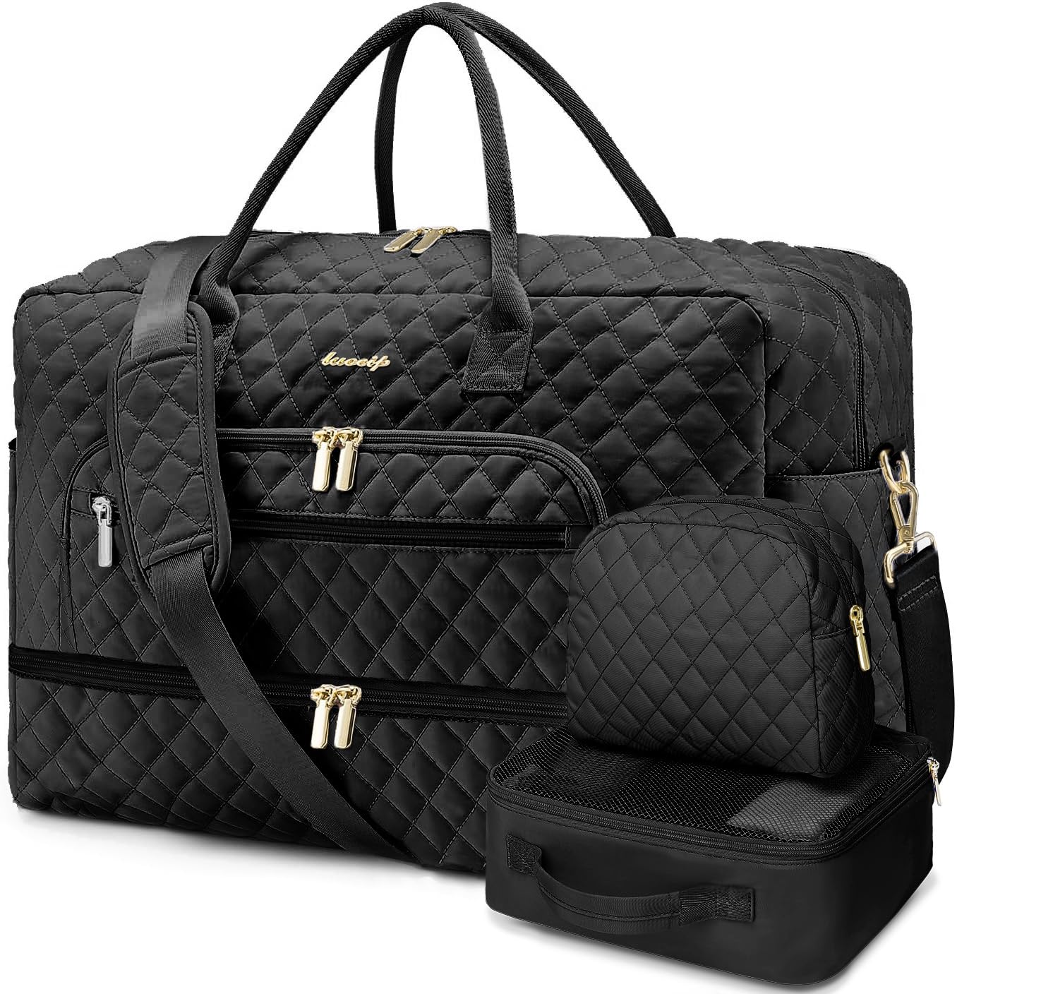 Large Women Travel Duffle Bag - Carry on Overnight Bags Weekend Travel Duffel Tote Bag with Wet Pocket Toiletry Weekender