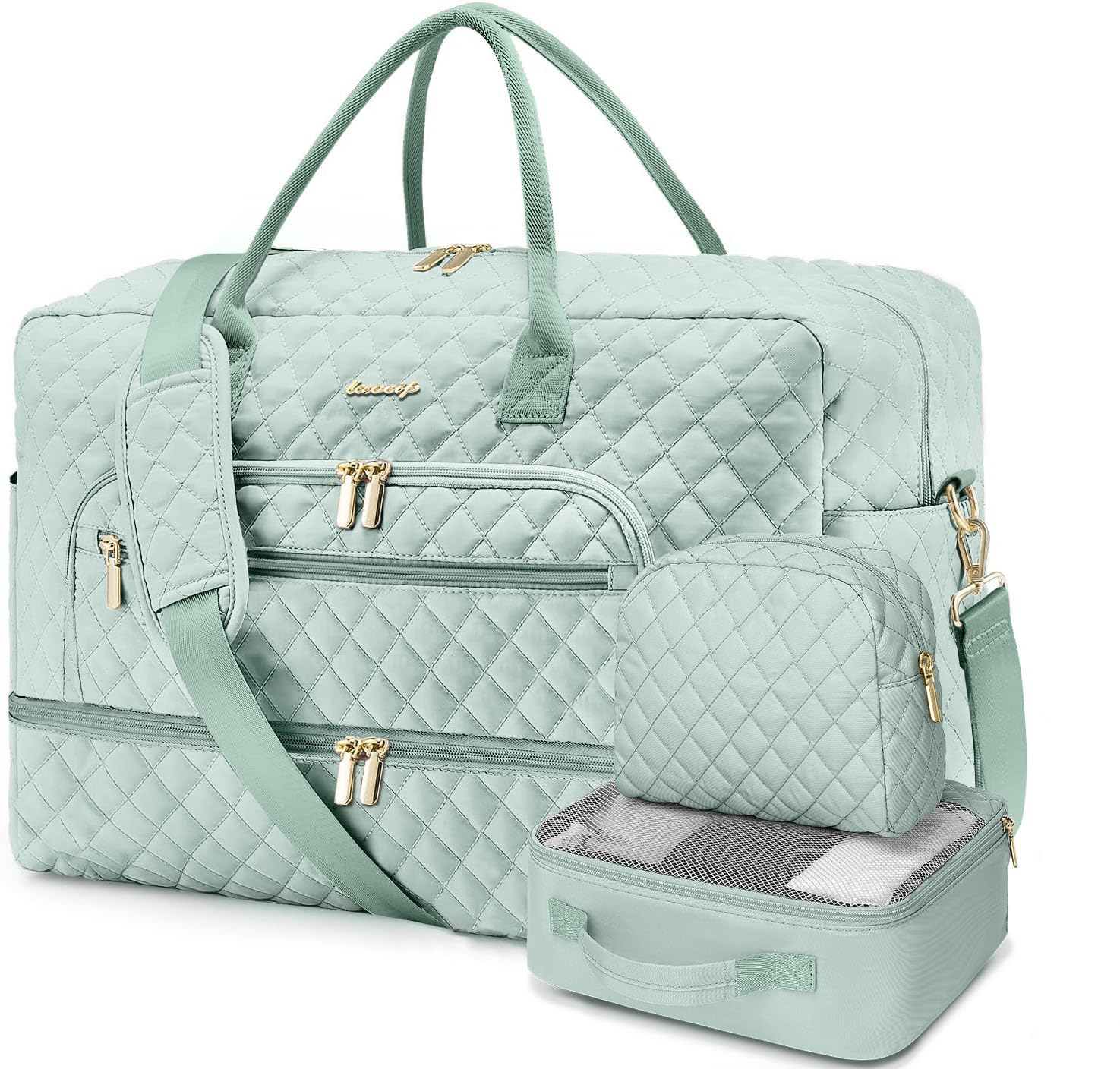 Large Women Travel Duffle Bag - Carry on Overnight Bags Weekend Travel Duffel Tote Bag with Wet Pocket Toiletry Weekender