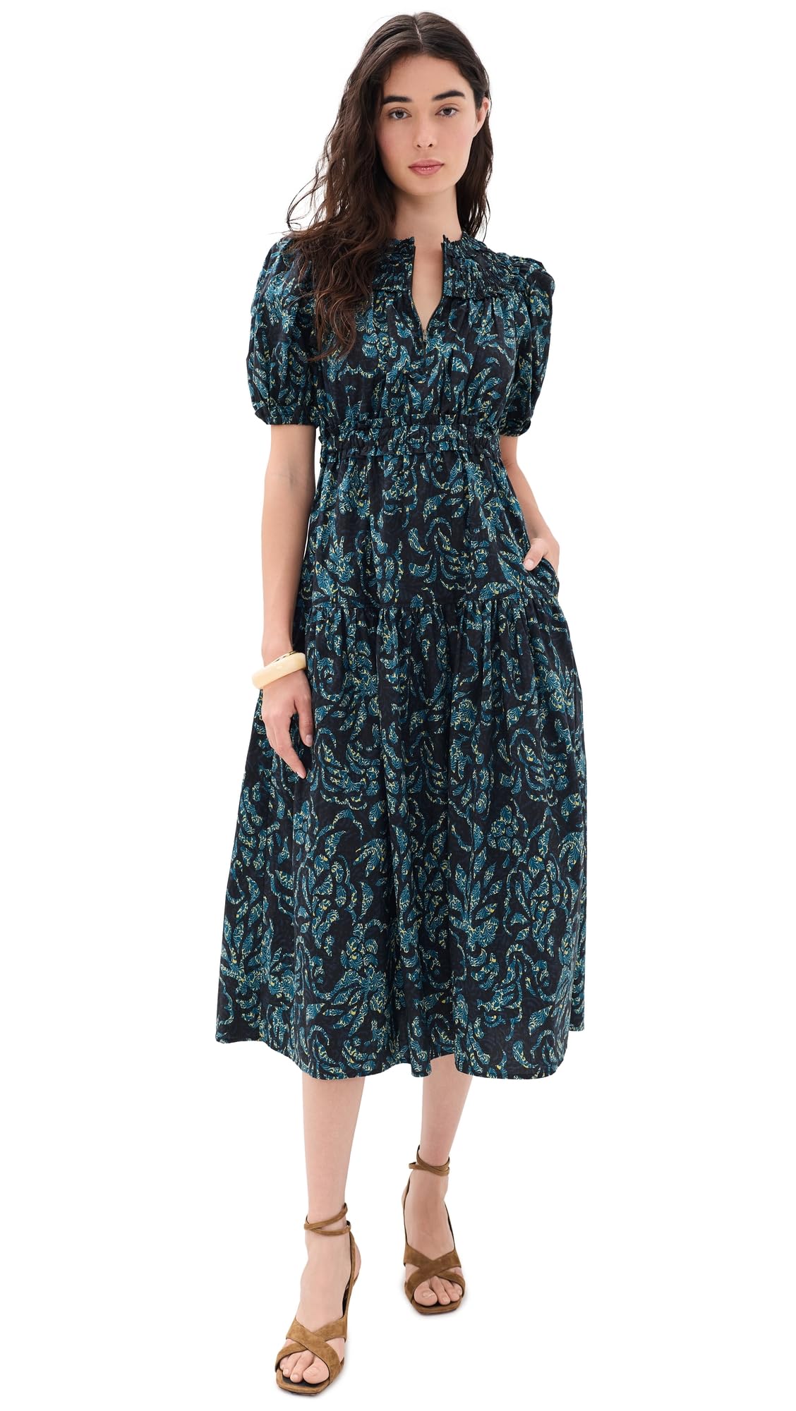 Ulla Johnson Women's Othella Short Sleeve Cotton Dress
