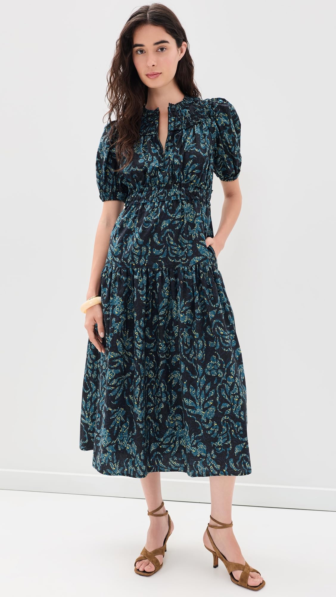 Ulla Johnson Women's Othella Short Sleeve Cotton Dress