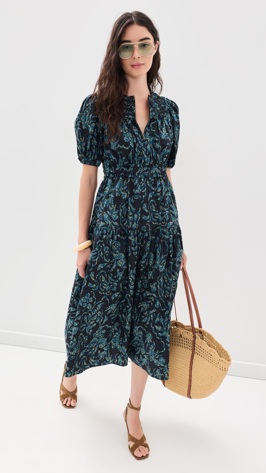 Ulla Johnson Women's Othella Short Sleeve Cotton Dress