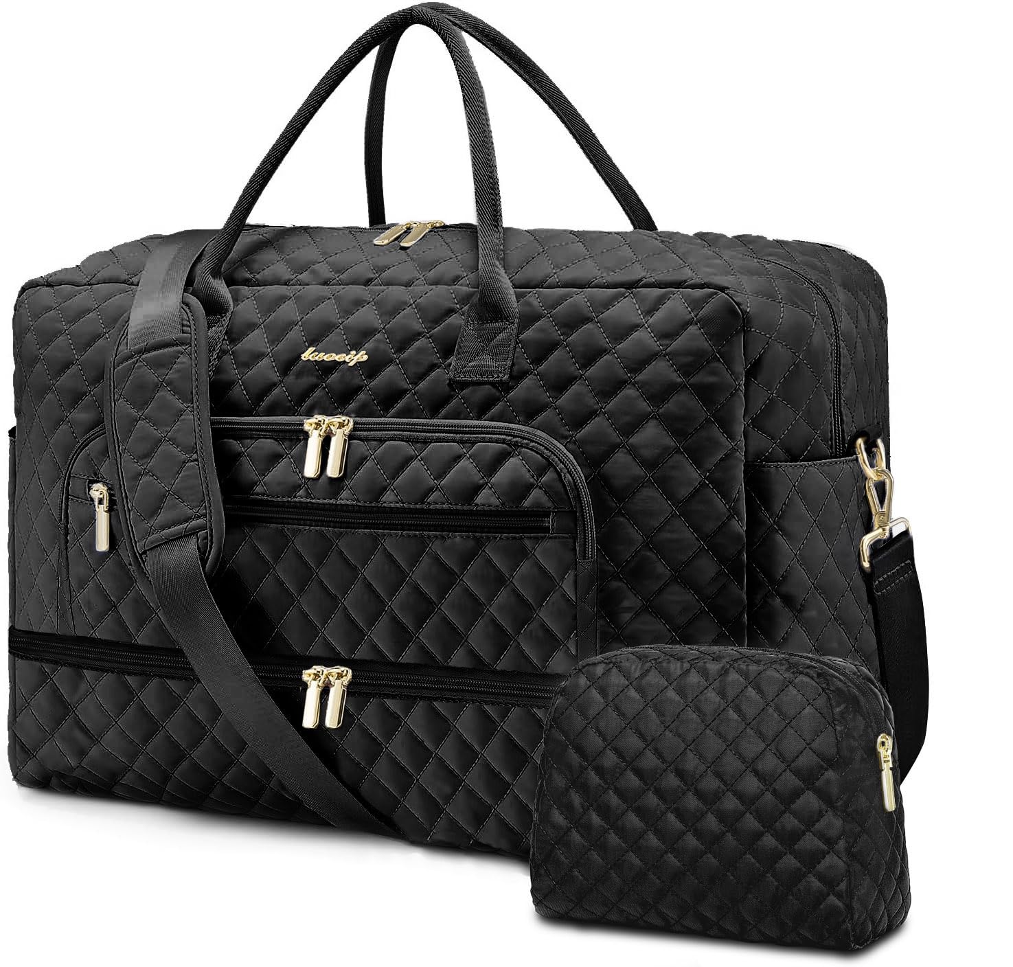 Large Women Travel Duffle Bag - Carry on Overnight Bags Weekend Travel Duffel Tote Bag with Wet Pocket Toiletry Weekender