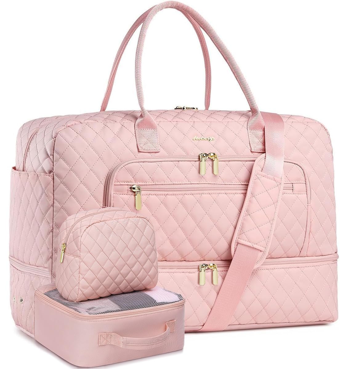Large Women Travel Duffle Bag - Carry on Overnight Bags Weekend Travel Duffel Tote Bag with Wet Pocket Toiletry Weekender