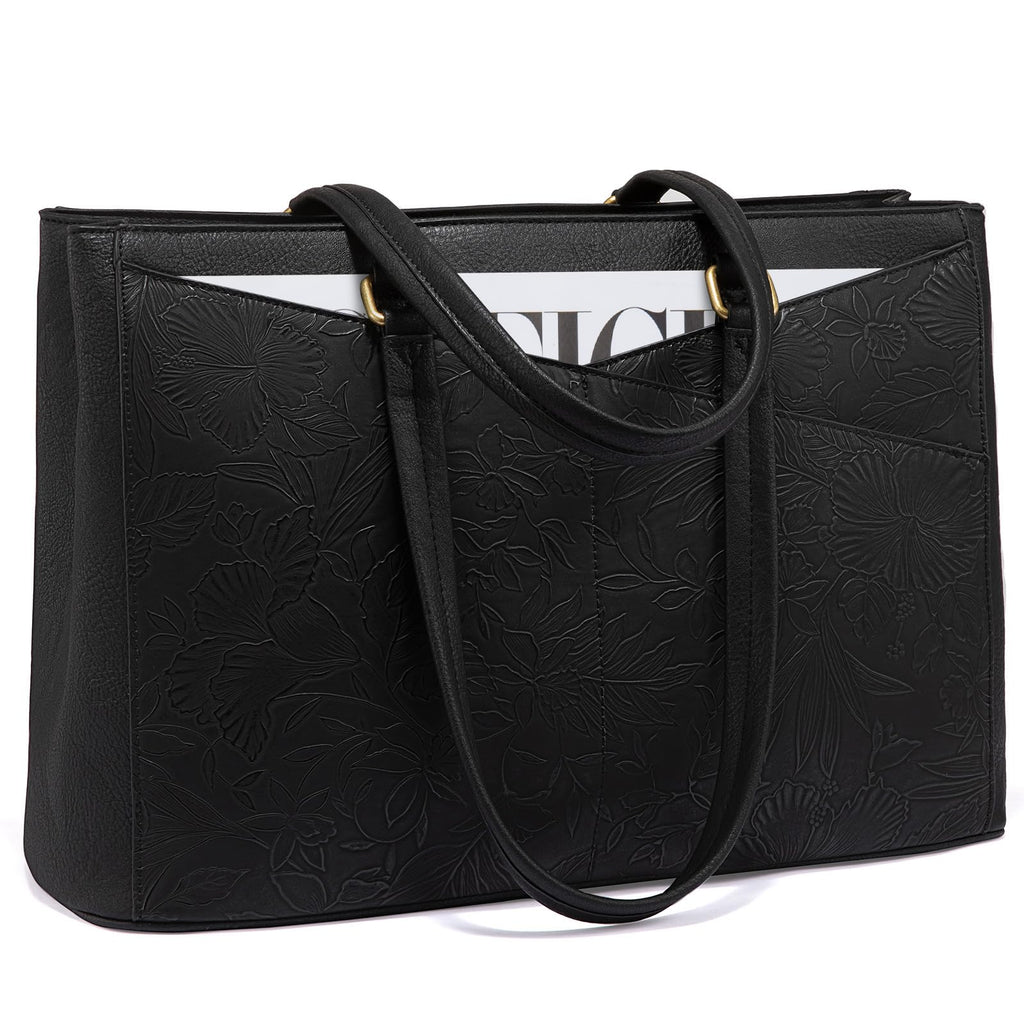 LOVEVOOK Laptop Tote Bag for Women,Leather Work Computer Briefcase Bag