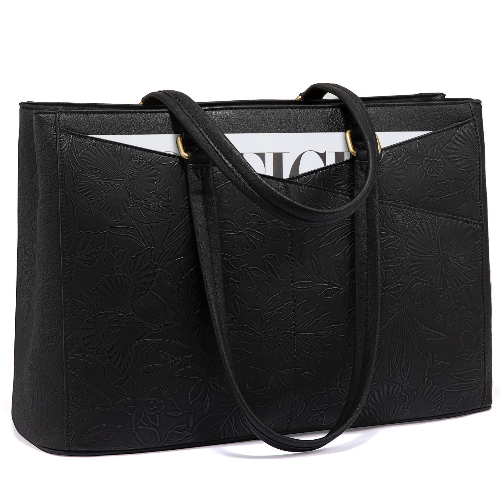 LOVEVOOK Laptop Tote Bag for Women,Leather Work Computer Briefcase Bag
